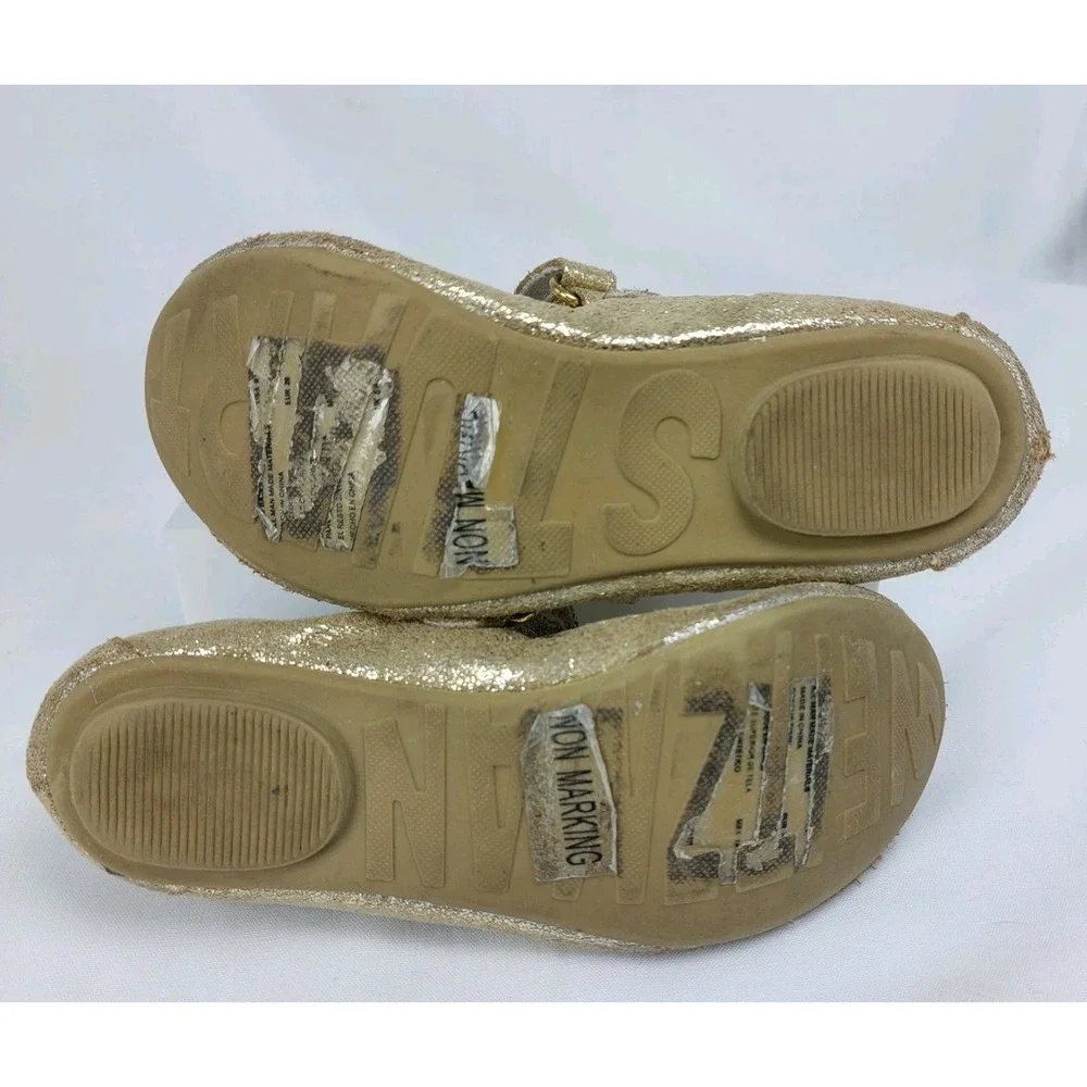 Stuart Weitzman‎ Toddler Rose Ballet Flats Champagne Gold Size 9